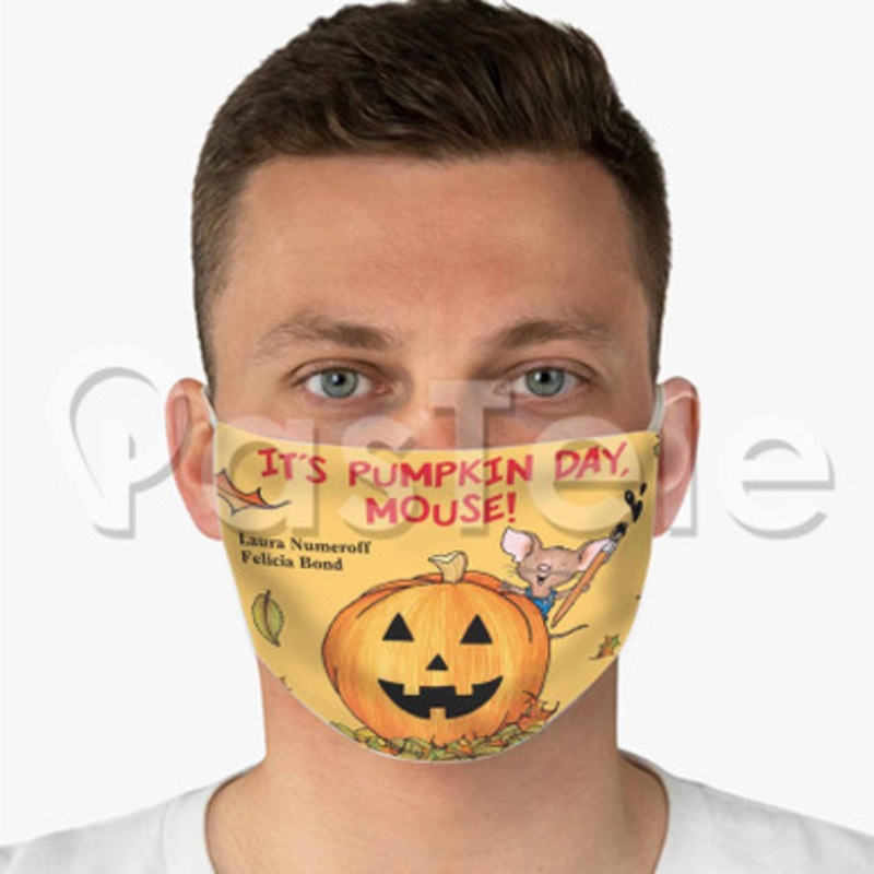 It s Pumpkin Day Mouse Custom Fabric Face Custom Fabric Face Mask Polyester Two Layers Cloth