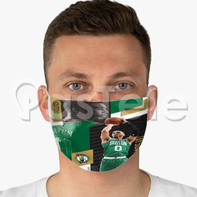 Jayson Tatum Boston Celtics NBA Custom Fabric Face Custom Fabric Face Mask Polyester Two Layers Cloth