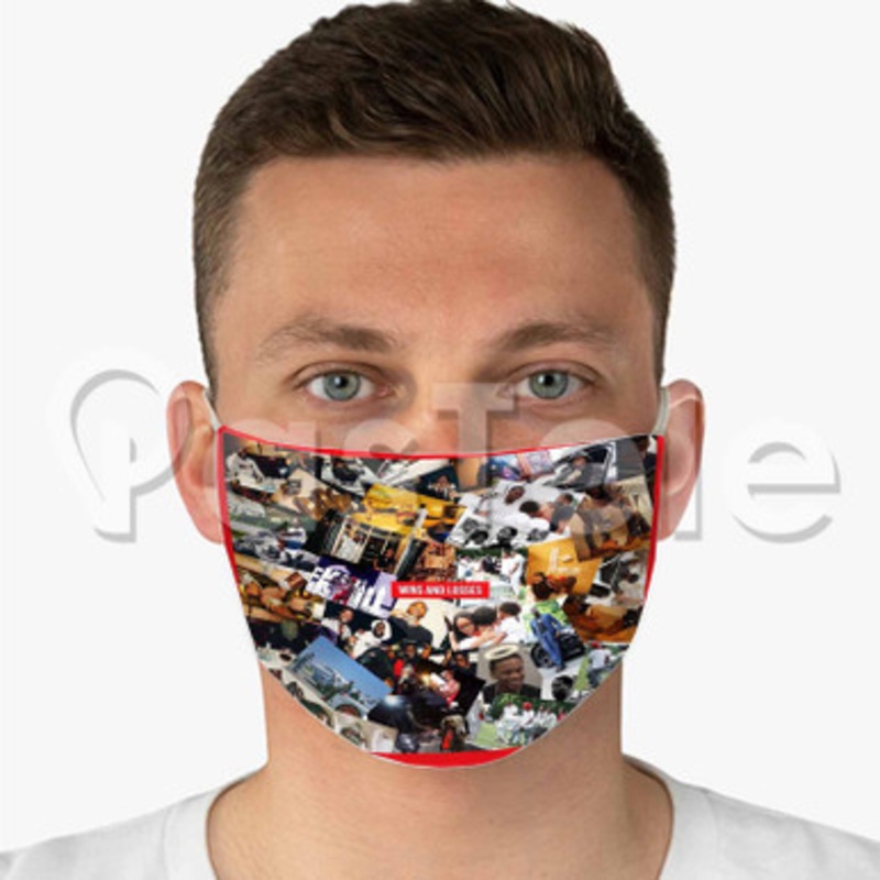 Wins And Losses Meek Mill Custom Fabric Face Mask Polyester Two Layers Cloth Washable