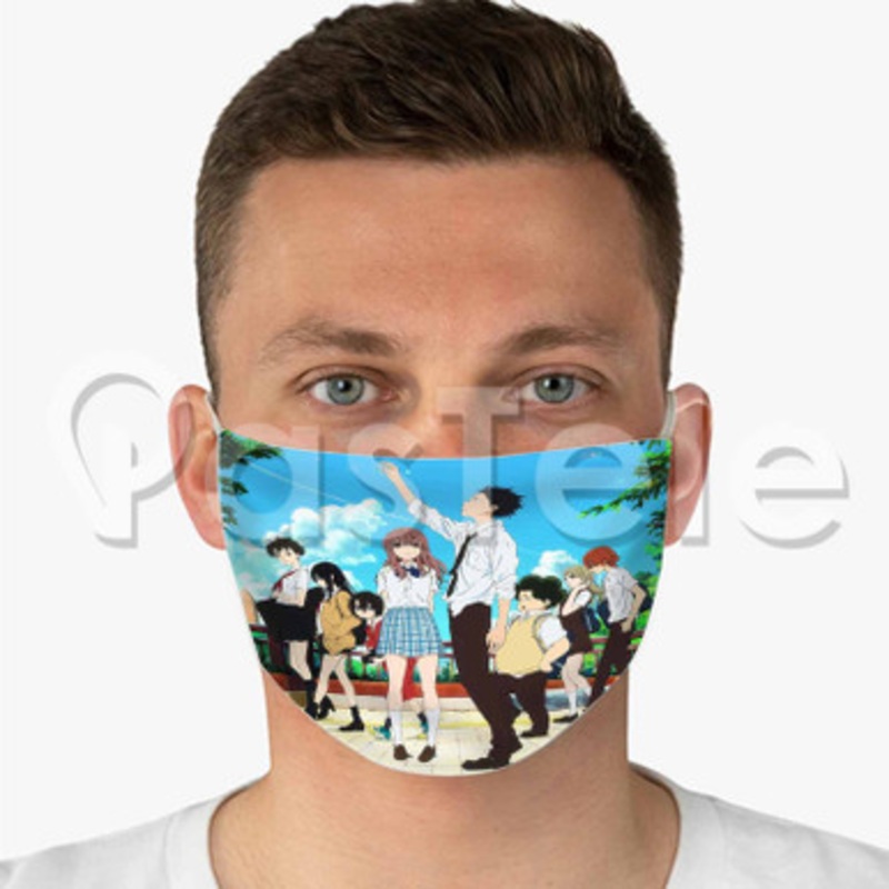 A Silent Voice Custom Fabric Face Mask Polyester Two Layers Cloth Washable