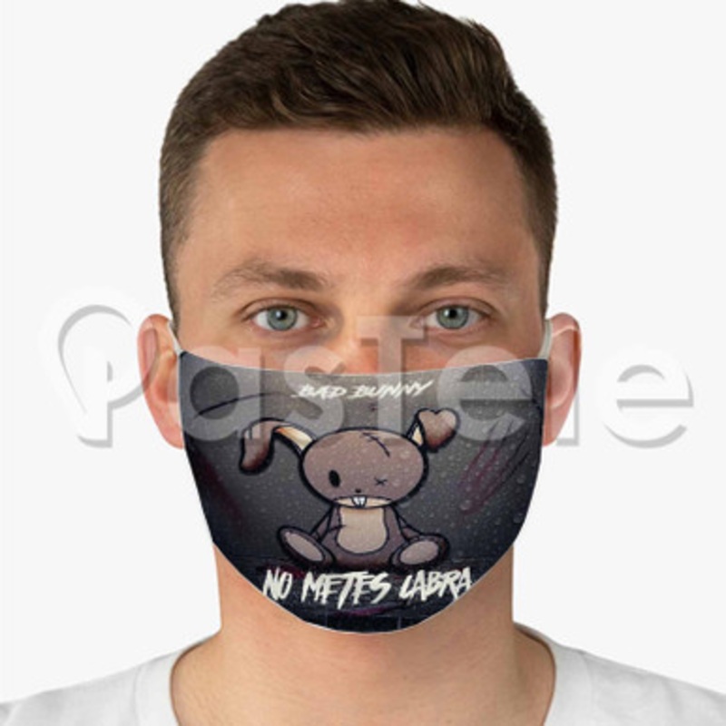 Bad Bunny Tu No Metes Cabra Custom Fabric Face Mask Polyester Two Layers Cloth Washable