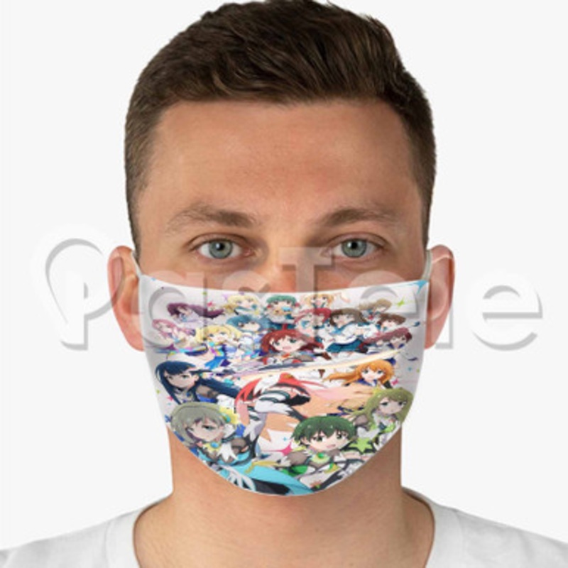 Battle Girl High School Custom Fabric Face Mask Polyester Two Layers Cloth Washable