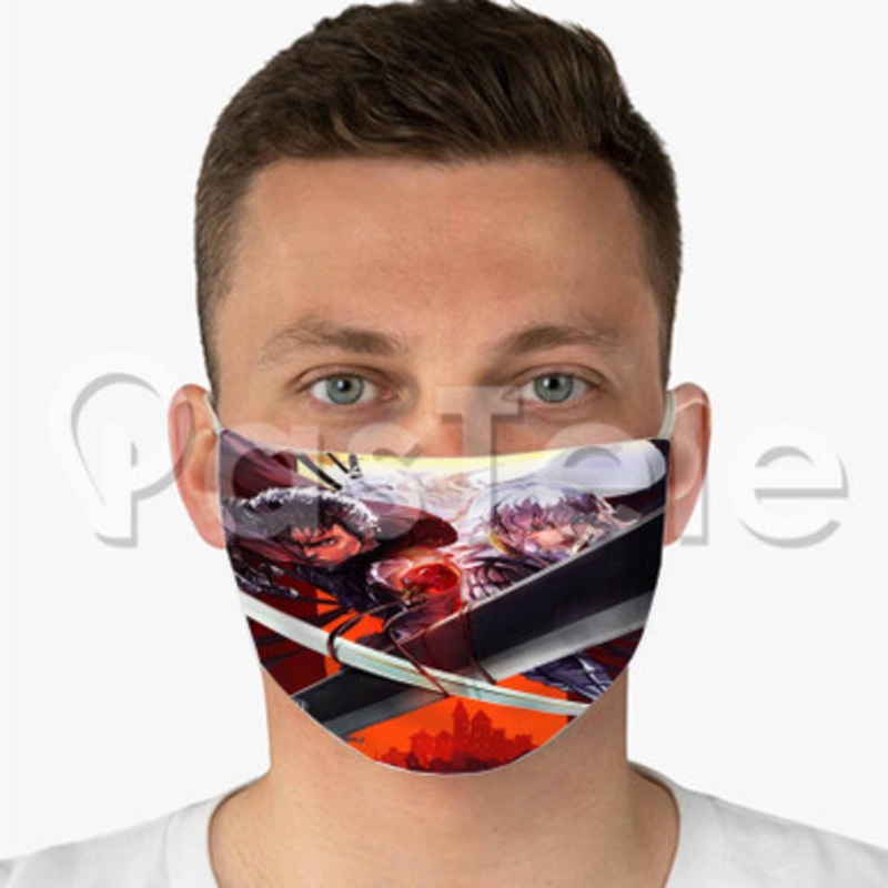 Berserk Custom Fabric Face Mask Polyester Two Layers Cloth Washable