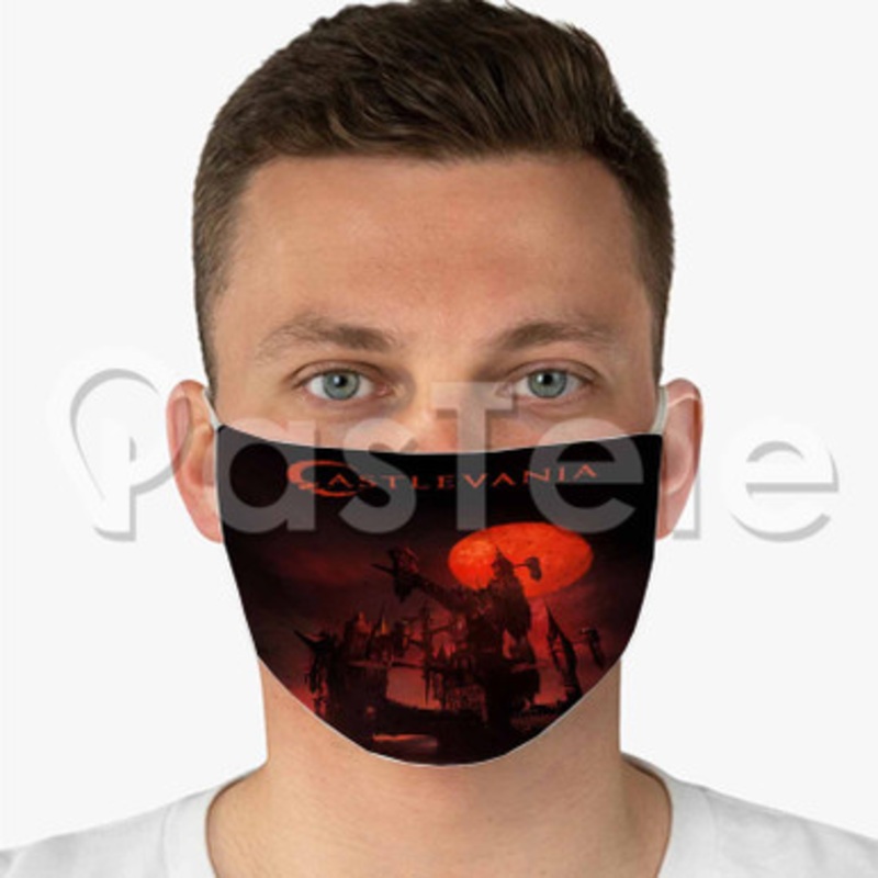 Castlevania Custom Fabric Face Mask Polyester Two Layers Cloth Washable