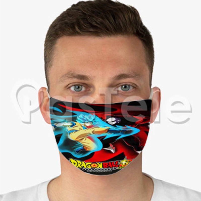 Goku vs Jiren Dragon Ball Super Custom Fabric Face Mask Polyester Two Layers Cloth Washable