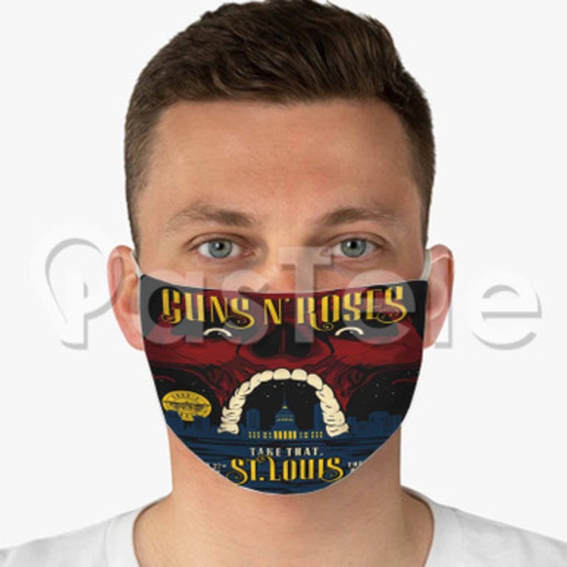 Guns N Roses St Louis Custom Fabric Face Mask Polyester Two Layers Cloth Washable