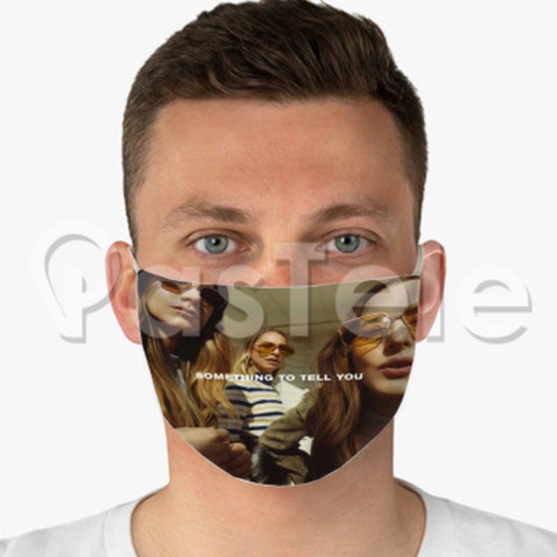 HAIM Something To Tell You Custom Fabric Face Mask Polyester Two Layers Cloth Washable