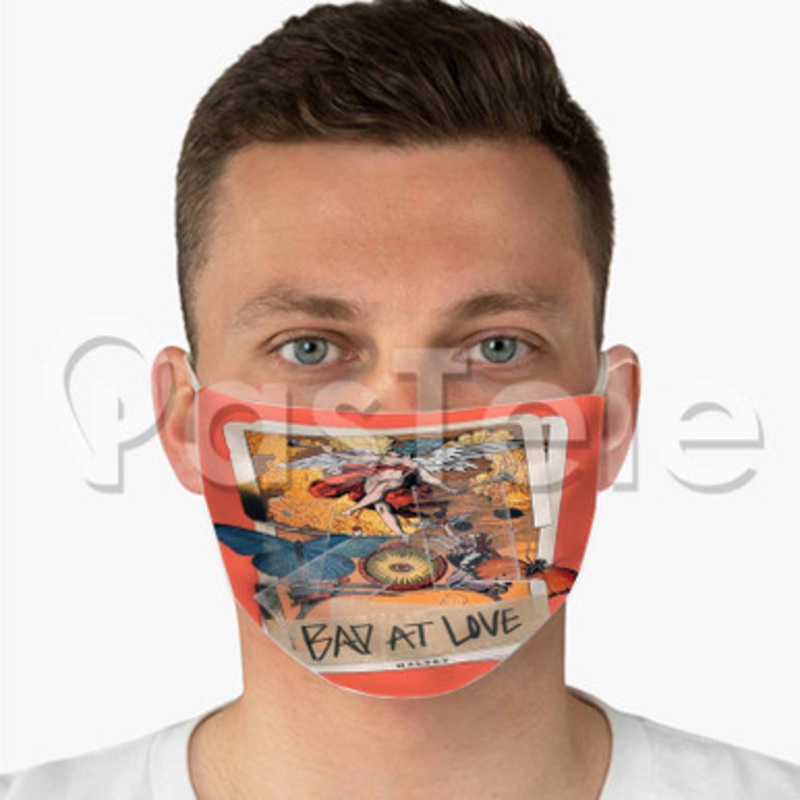 Halsey Bad at Love Custom Fabric Face Mask Polyester Two Layers Cloth Washable