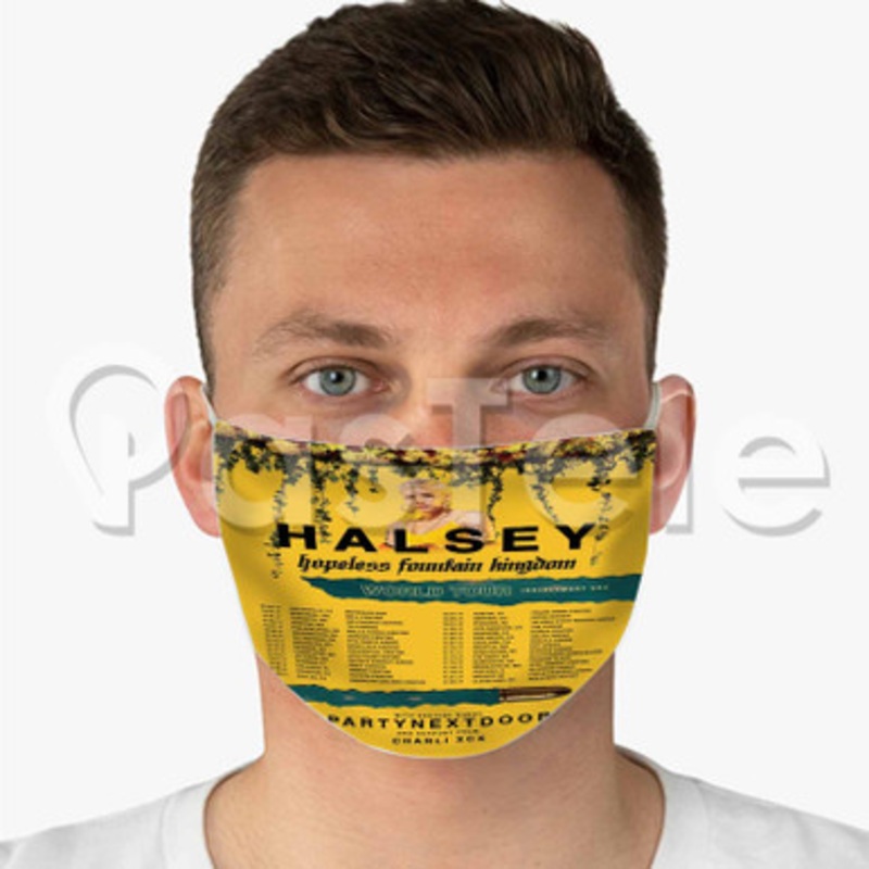 Halsey Hopeless Fountain Kingdom World Tour Custom Fabric Face Mask Polyester Two Layers Cloth Washable