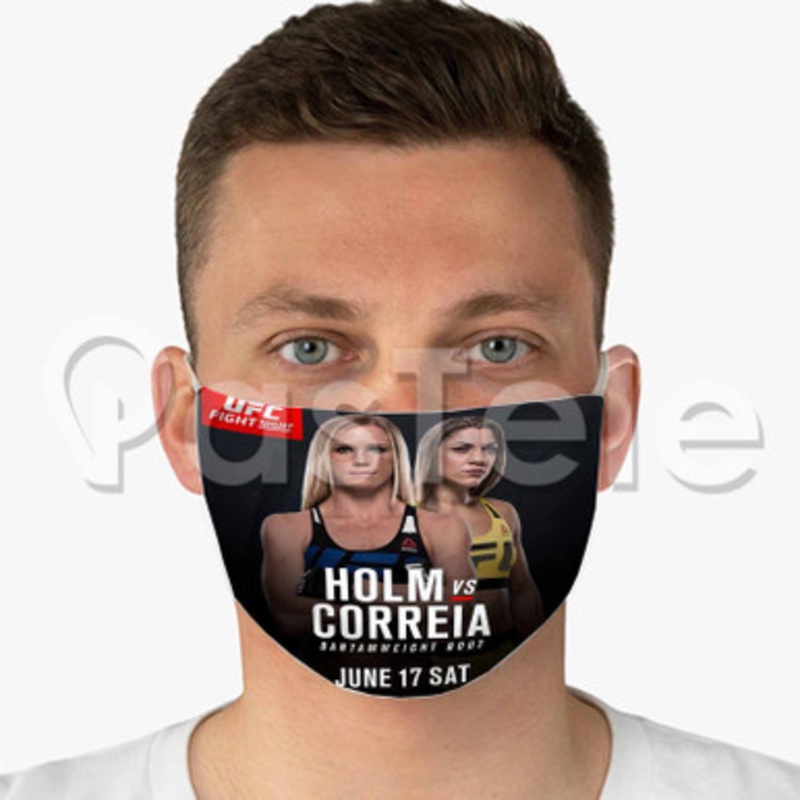 Holly Holm vs Bethe Correia Custom Fabric Face Mask Polyester Two Layers Cloth Washable
