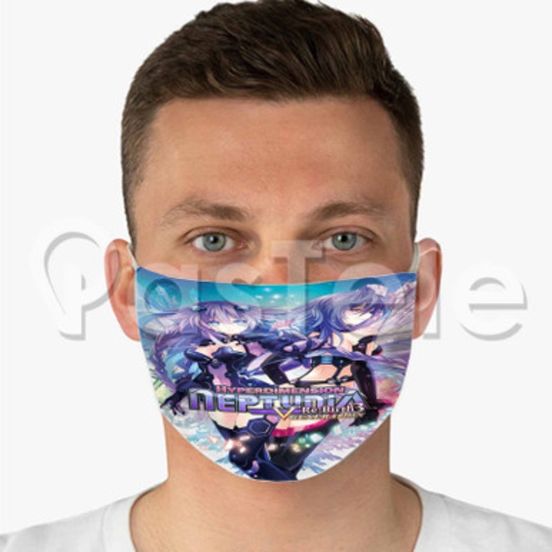 Hyperdimension Neptunia 4 Custom Fabric Face Mask Polyester Two Layers Cloth Washable
