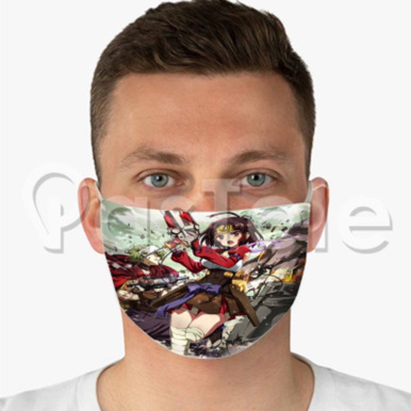 Ikoma Kabaneri of the Iron Fortress Custom Fabric Face Mask Polyester Two Layers Cloth Washable