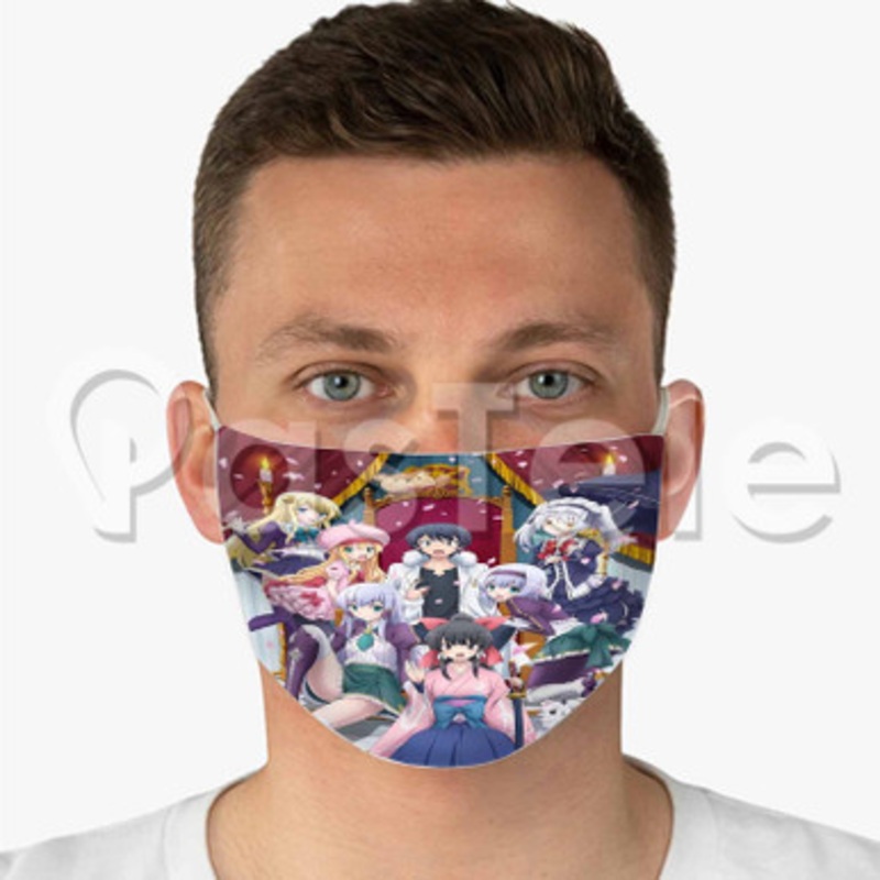 In Another World with my Smartphone Custom Fabric Face Mask Polyester Two Layers Cloth Washable