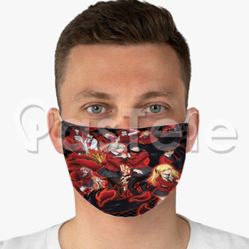 Kakegurui Custom Fabric Face Mask Polyester Two Layers Cloth Washable