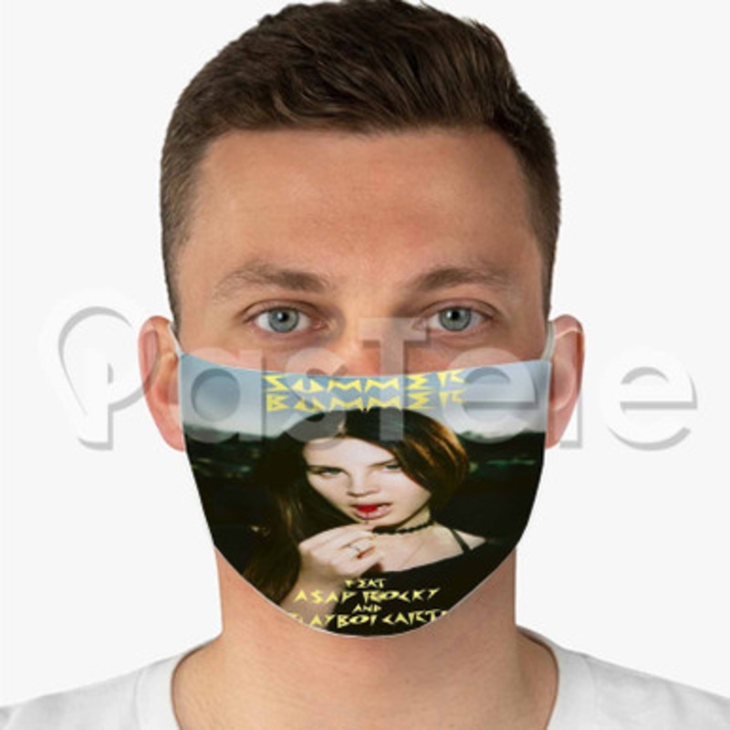 Lana Del Rey Summer Bummer Custom Fabric Face Mask Polyester Two Layers Cloth Washable