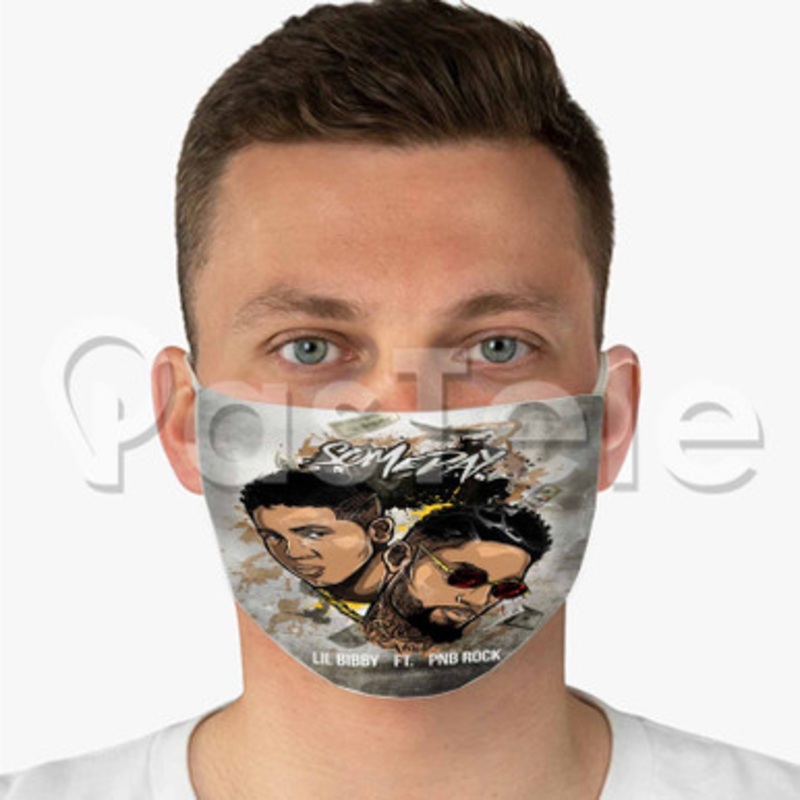 Lil Bibby Feat Pn B Rock Someday Custom Fabric Face Mask Polyester Two Layers Cloth Washable