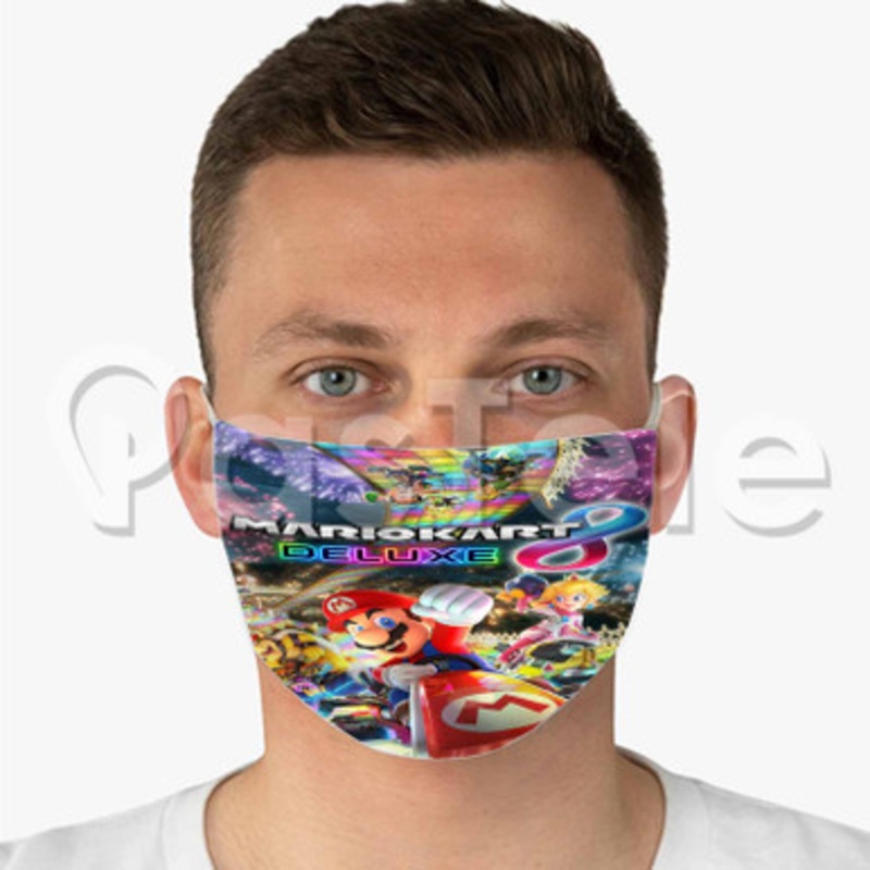 Mario Kart 8 Custom Fabric Face Mask Polyester Two Layers Cloth Washable