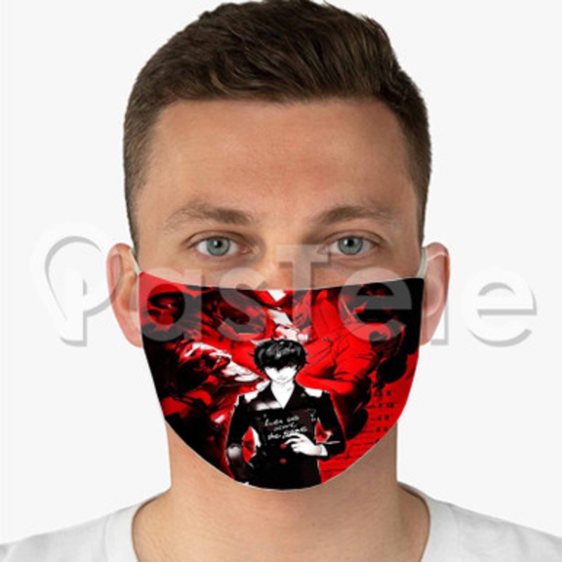 Persona 5 Custom Fabric Face Mask Polyester Two Layers Cloth Washable
