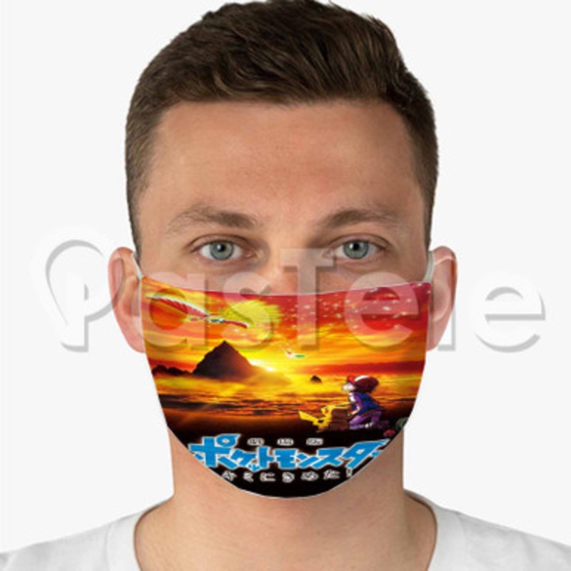Pok mon the Movie 20 I Choose You Custom Fabric Face Mask Polyester Two Layers Cloth Washable