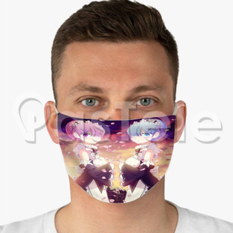 Re Zero Starting Life in Another World Custom Fabric Face Mask Polyester Two Layers Cloth Washable