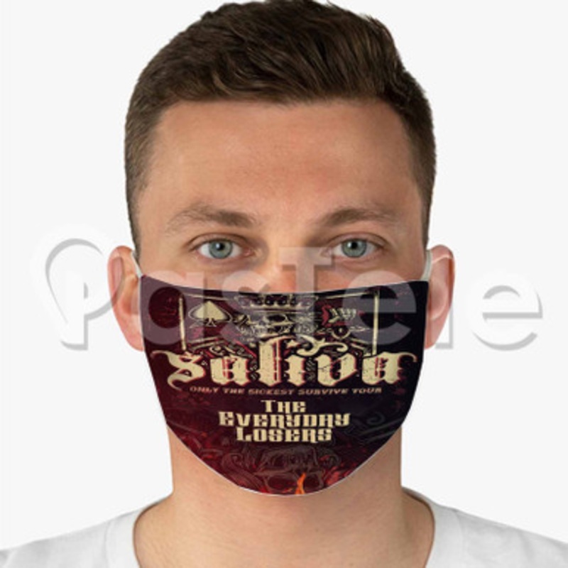 Saliva Custom Fabric Face Mask Polyester Two Layers Cloth Washable