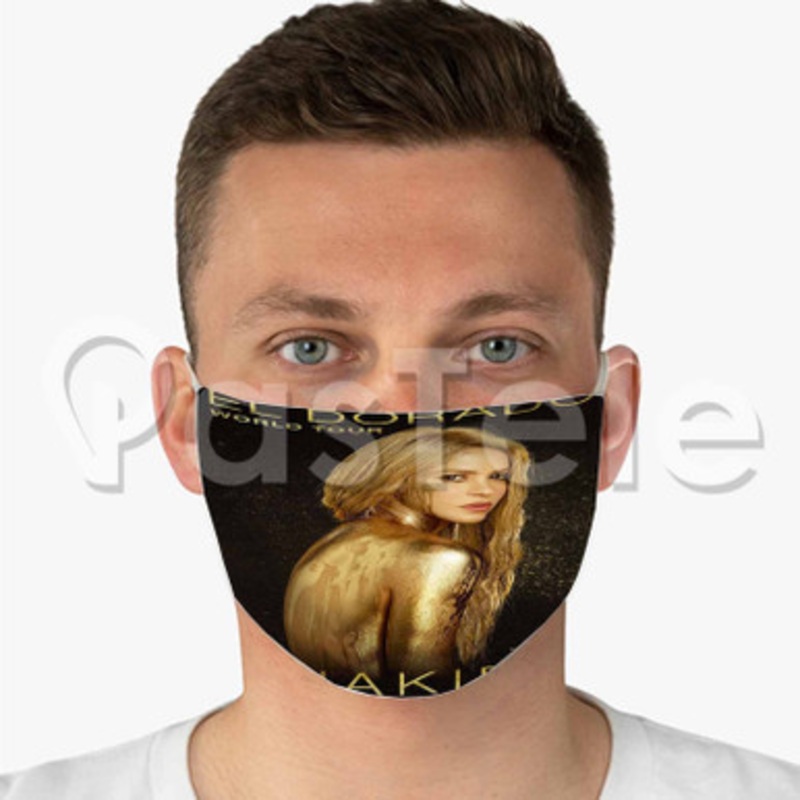 Shakira EL Dorado World Tour Custom Fabric Face Mask Polyester Two Layers Cloth Washable