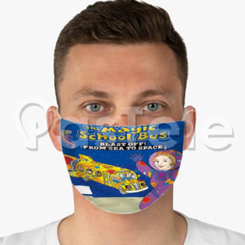 The Magic School Bus Custom Fabric Face Mask Polyester Two Layers Cloth Washable