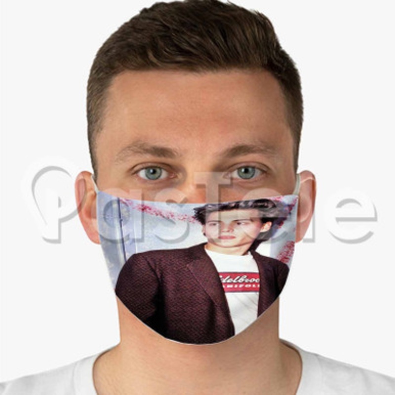 Young Johnny Depp Custom Fabric Face Mask Polyester Two Layers Cloth Washable