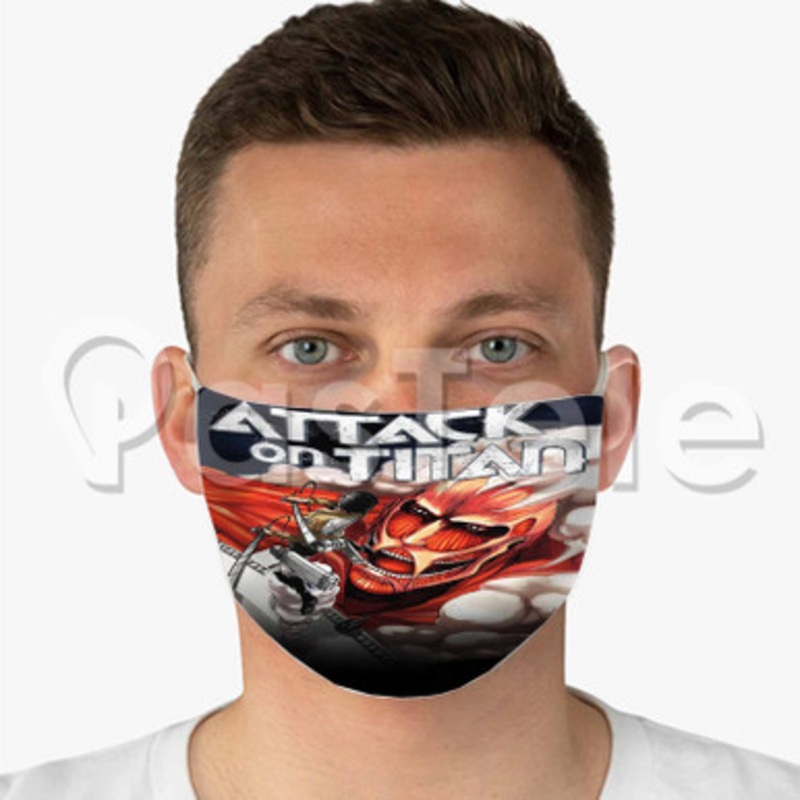 Attack on Titan Custom Fabric Face Mask Polyester Two Layers Cloth Washable