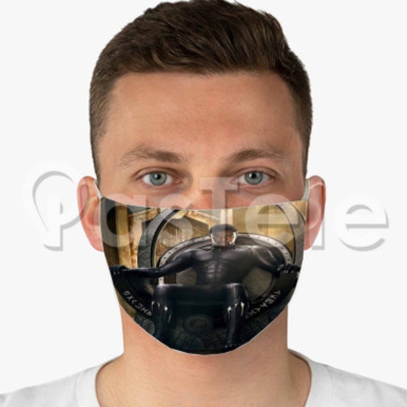 Black Panther Custom Fabric Face Mask Polyester Two Layers Cloth Washable