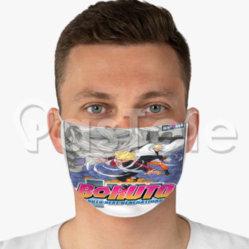 Boruto Naruto Next Generations Custom Fabric Face Mask Polyester Two Layers Cloth Washable