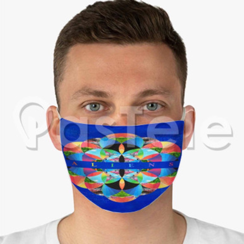 Coldplay Aliens Custom Fabric Face Mask Polyester Two Layers Cloth Washable