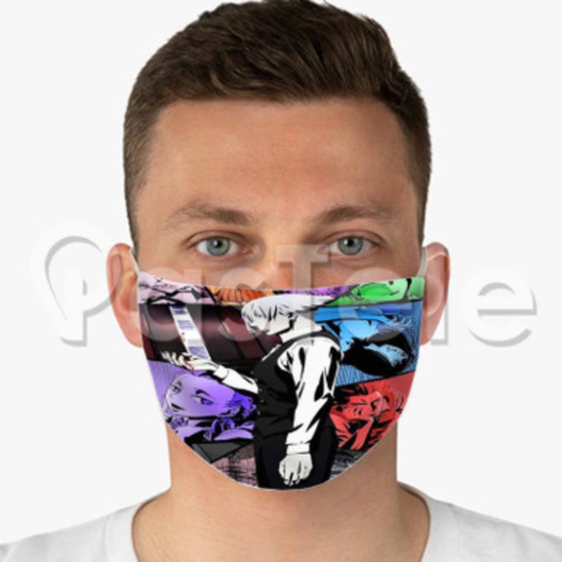 Death Parade Custom Fabric Face Mask Polyester Two Layers Cloth Washable