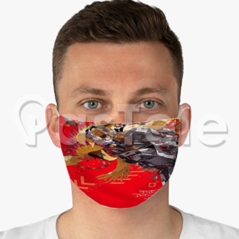 Digimon Adventure tri Custom Fabric Face Mask Polyester Two Layers Cloth Washable