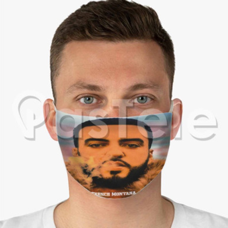 French Montana Custom Fabric Face Mask Polyester Two Layers Cloth Washable