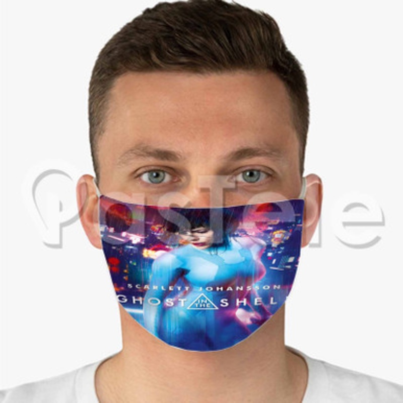 Ghost in the Shell Custom Fabric Face Mask Polyester Two Layers Cloth Washable