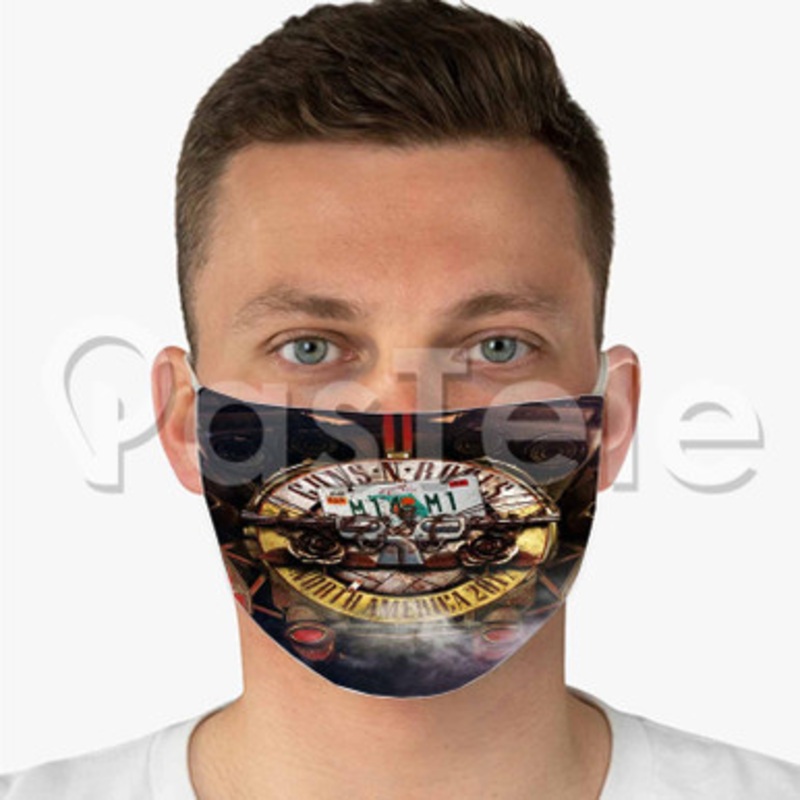 Guns N Roses Miami Custom Fabric Face Mask Polyester Two Layers Cloth Washable