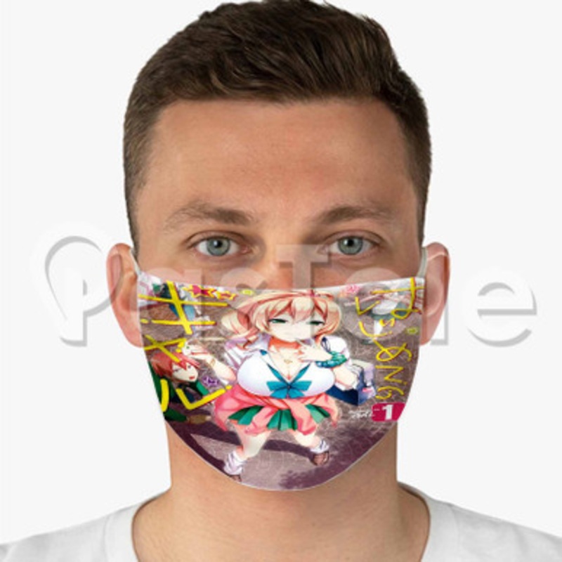 Hajimete no Gal Custom Fabric Face Mask Polyester Two Layers Cloth Washable