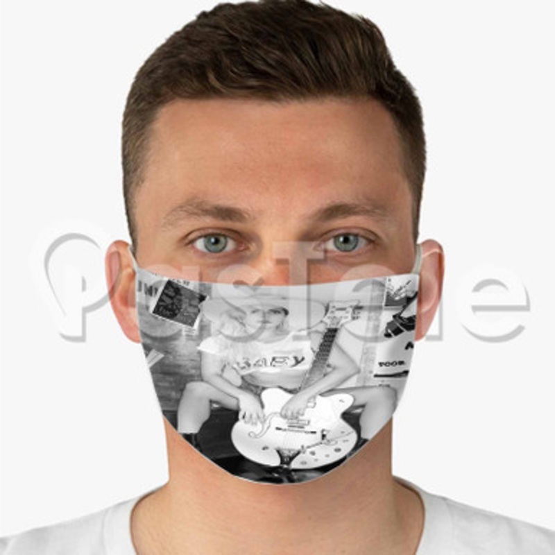 Lady Gaga Custom Fabric Face Mask Polyester Two Layers Cloth Washable