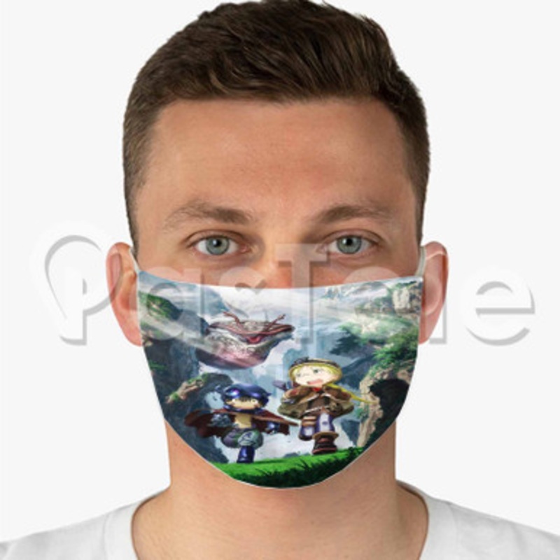 Made in Abyss Custom Fabric Face Mask Polyester Two Layers Cloth Washable
