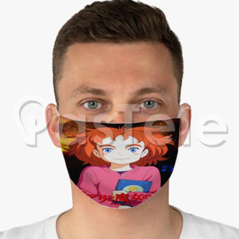 Mary and the Witch s Flower Custom Fabric Face Mask Polyester Two Layers Cloth Washable