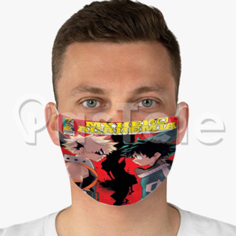 My Hero Academia Anime Custom Fabric Face Mask Polyester Two Layers Cloth Washable