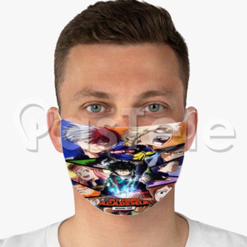 My Hero Academia Custom Fabric Face Mask Polyester Two Layers Cloth Washable