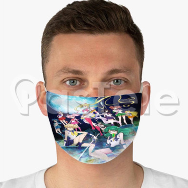 Sailor Moon Crystal Custom Fabric Face Mask Polyester Two Layers Cloth Washable