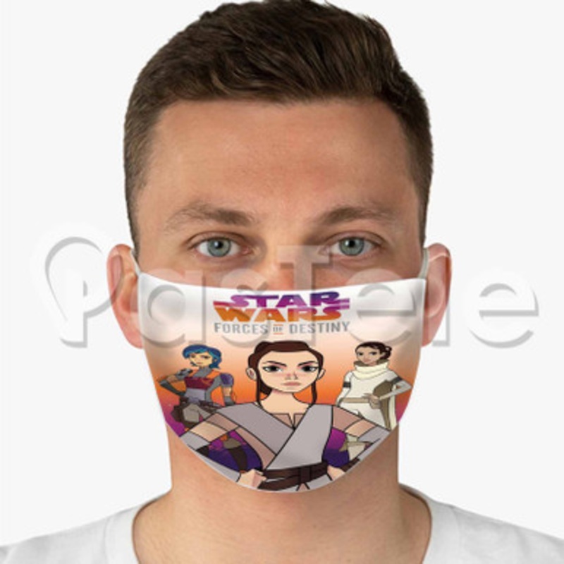Star Wars Forces of Destiny Custom Fabric Face Mask Polyester Two Layers Cloth Washable