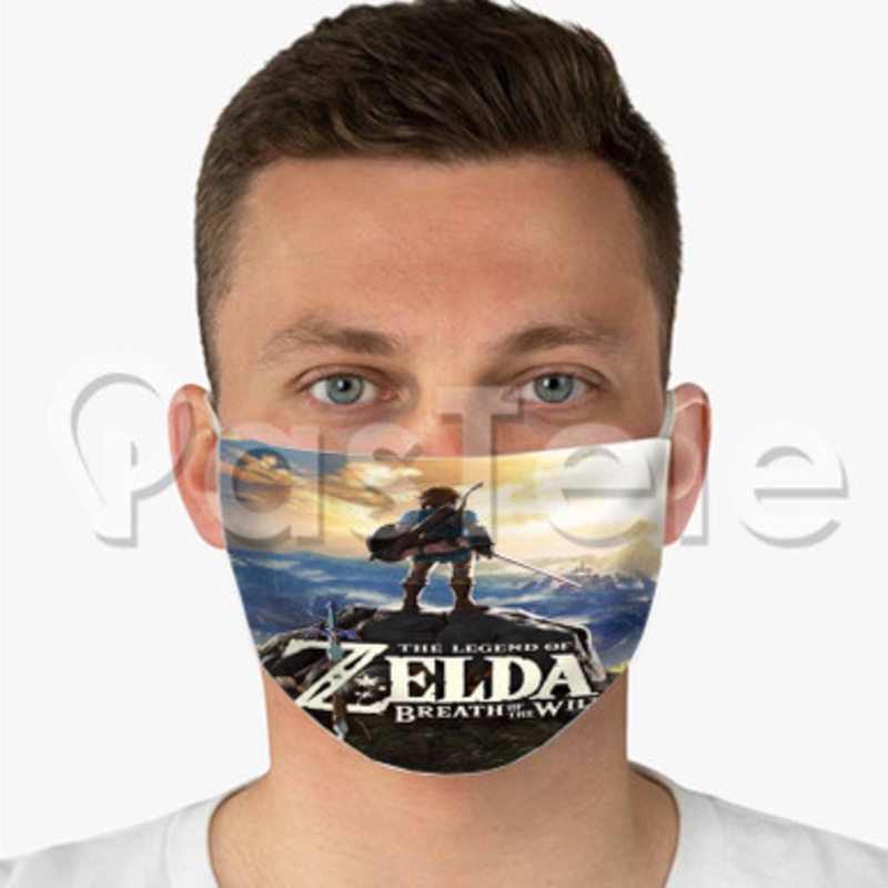 The Legend of Zelda Breath of the Wild Custom Fabric Face Mask Polyester Two Layers Cloth Washable