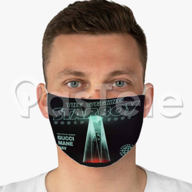 The Weeknd Starboy Legend of the Fall 2017 World Tour Custom Fabric Face Mask Polyester Two Layers Cloth Washable
