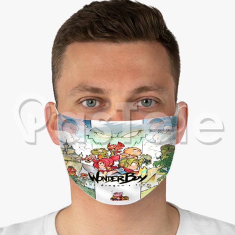 Wonder Boy The Dragon s Trap Custom Fabric Face Mask Polyester Two Layers Cloth Washable