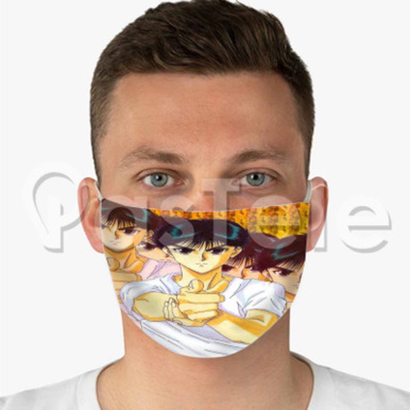 Yusuke Urameshi Custom Fabric Face Mask Polyester Two Layers Cloth Washable