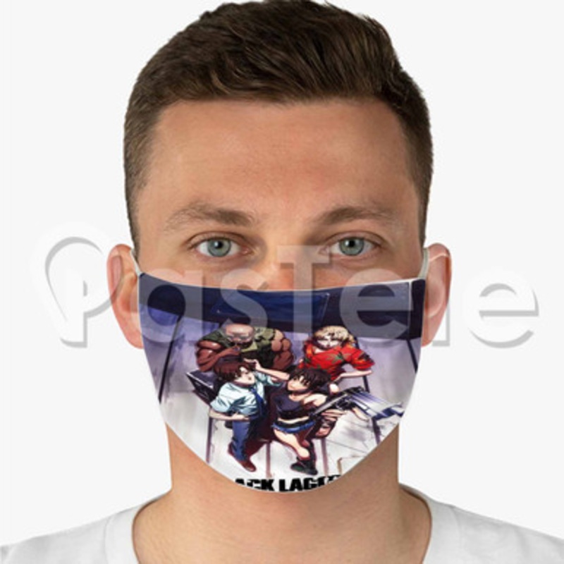 Black Lagoon Anime Custom Fabric Face Mask Polyester Two Layers Cloth
